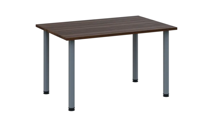 CRTR 120 jídelní stůl, kovová podnož stříbrná, deska 25 mm, 1194x800 mm, ořech královský